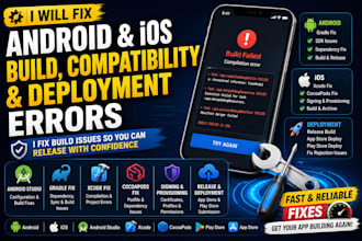 fix android ios app build, compatibility and deployment errors