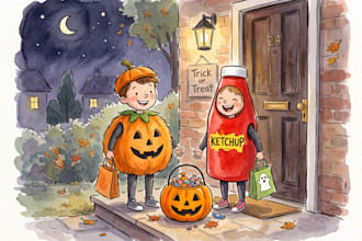 make your halloween book in watercolor and hand drawn illustration