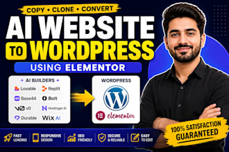 clone convert lovable, base44, replit, bolt or v0 ai website to wordpress
