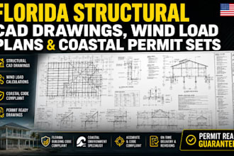 create florida structural cad drawings, wind load plans, coastal permit sets