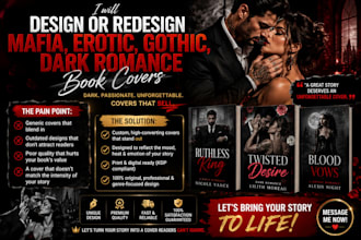 design spicy, erotic, gothic, dark romance book cover, contemporary romance