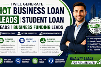 generate hot business loan leads student loan leads business funding leads