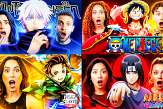 design catchy reaction thumbnails for anime, movies and shows