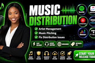 spotify distribution, artist management, music pitching, fix distribution issues