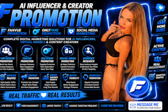 promote ai influencer ai model on fanvue page onlyfans page social media growth