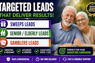 give sweeps leads, senior elderly leads, gamblers leads