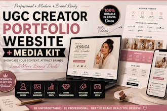 design ugc creator potfolio website, ugc portfolio media kit for brand deals