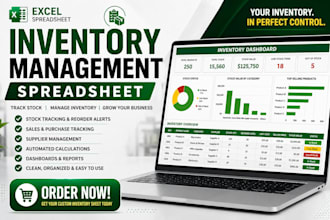 expertly create inventory spreadsheet, stock tracker and excel dashboard