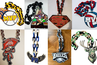 make custom 3d hype chain logo pendant cuban chain link 3mf stl for 3d printing