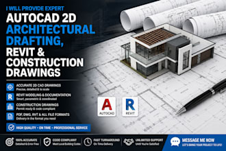 provide expert autocad 2d architectural drafting revit and construction drawings