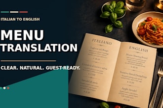 translate your italian menu into english