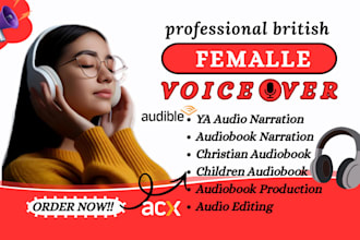 narrate christian, children book to audiobook ya british female voiceover artist