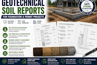 prepare geotechnical soil reports for foundation and permit projects