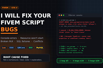 fix bugs and errors in your fivem script