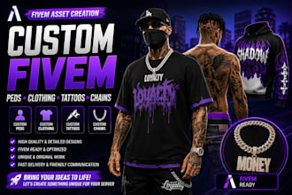 develop custom fivem peds tattoos chain clothing and accessories