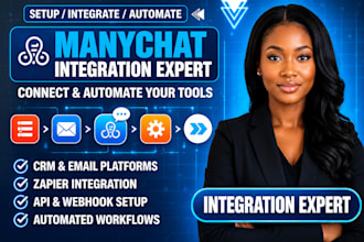 setup manychat integration crm email marketing zapier