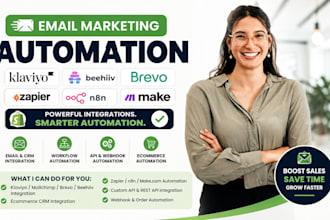 do email marketing automation klaviyo beehiiv brevo integrate zapier n8n makecom