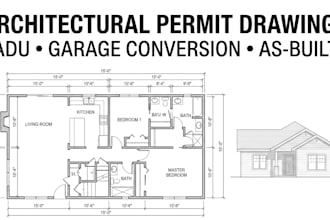 architectural drafting, permit drawings, adu, garage conversion, as built plans