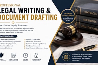 draft legal documents, contracts, lawsuits, motions, complaints and appeals