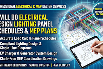 do electrical design lighting panel schedule and mep plans