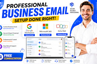 setup google workspace business email microsoft 365 zoho mail