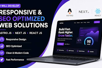 build responsive, seo optimized website using astro js next js react js
