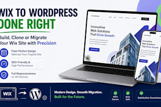 build wix studio website, clone wix website or migrate wix to wordpress