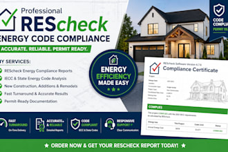 perform rescheck for energy efficiency code compliance