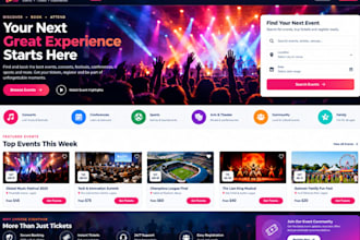 build event website, event ticket website with booking and registration