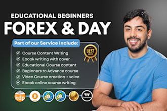 create beginners forex and day trading ebook, course content, video course, ppt