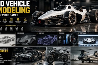 create 3d car, bike, aircraft, sports and racing vehicle models for video games