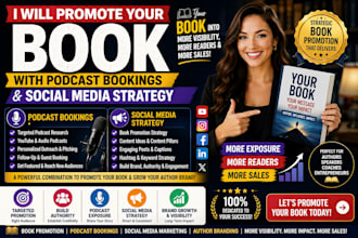 promote your book with podcast bookings and social media marketing
