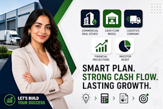 write commercial real estate cash flow model logistics company business plan
