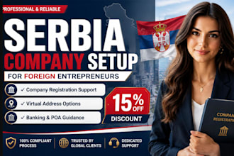 register serbian company with virtual address and banking poa service