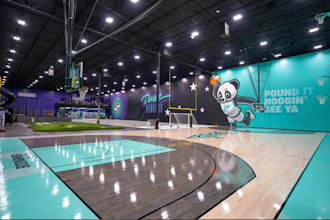 render 3d sport facility, 3d sport complex, gaming arena, stadium,baseball field