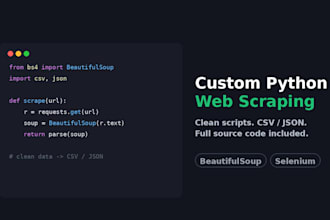 create a custom web scraping script in python