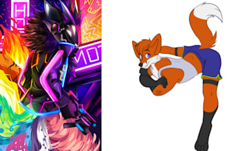 draw nsfw sfw furry anime art anthro oc fursona ref sheet art discord sticker