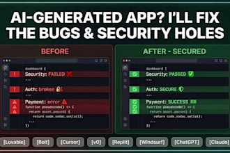 audit debug and secure your ai built or vibe coded app