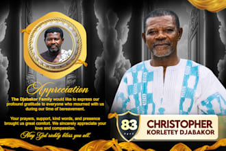 do nice funeral, obituary, memorial flyer or program, brochure in 3hrs