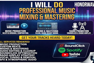 do professional music production, mixing, mastering and soundclick promotion