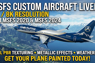 design custom airplane livery paint for msfs 2020 msfs 2024