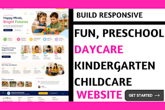 build preschool daycare website, fun daycare kindergarten childcare website