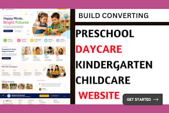build fun preschool website daycare kindergarten  for childcare service