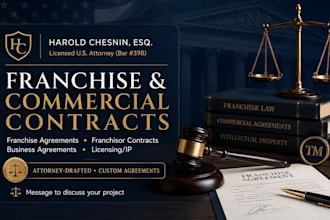 draft robust franchise licensing contracts and IP agreements as a US attorney