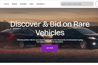 create auction bidding website, car auction website