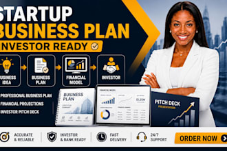startup business plan investor pitch deck financial forecast market research