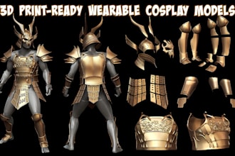 model 3d wearable cosplay armor helmet 3d cosplay creation 3d mask for printing