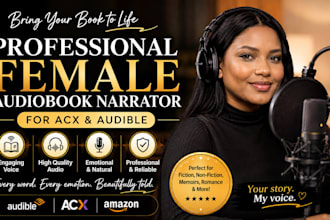be your female audiobook narrator for acx and audible