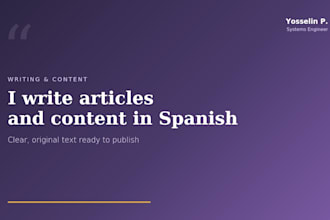 write quality articles and content in spanish
