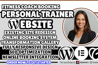 personal trainer booking website, fitness coach, fitness booking website